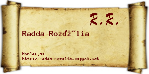 Radda Rozália névjegykártya